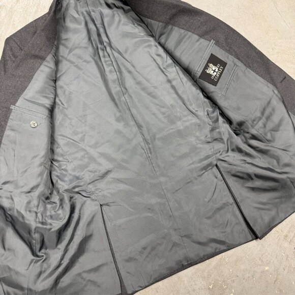 Coppley Suit Super 140s Flannel Wool Grey Made in Canada 40 R 34x32 - Picture 6 of 15